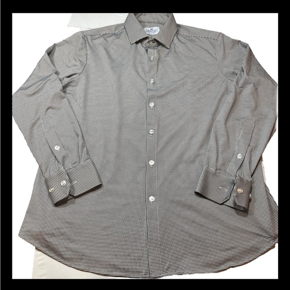 Mizzen + Main Checker SHIRT Spinnaker Standard Fit Button Black White GINGHAM M - Picture 2 of 14